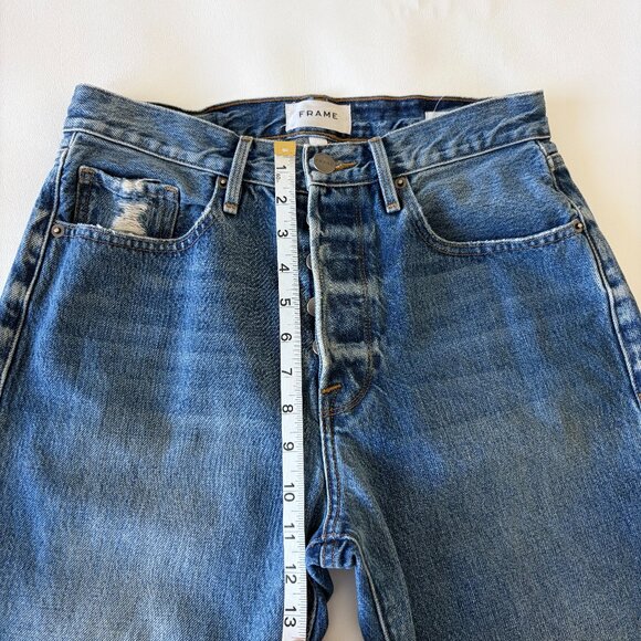 Frame Jeans Womens 28 Blue Denim 'Le Original' Button Fly Distressed High-Rise - Picture 5 of 13